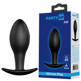 Party Up Jeff Silicone Butt Plug 8.5 Cm for Discreet Anal Play Black Butt Plugs